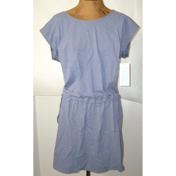 NWT New Womens Columbia Peak to Point Dress M Logo Purple Open Lace Back Cooling - Picture 4 of 11